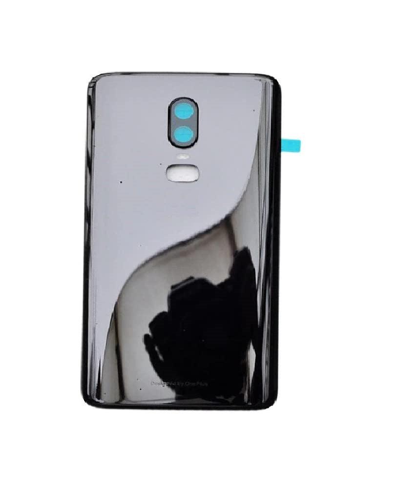 Back Glass Panel for Oneplus 6 Mirror Black with Camera Lens Module and Self Adhesive Tape - EGFix Back Glass Panel for Oneplus 6 Mirror Black with Camera Lens Module and Self Adhesive Tape - EGFix